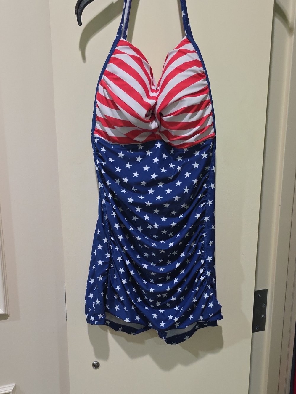 Stars & Stripes Halter Swimdress - Red, White & Blue